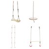 Playberg Wooden Swings with 4 Included Ropes, Tree Swing, Swing Bar, Climbing Rope Ladder and Swing Seat QI003370.Set